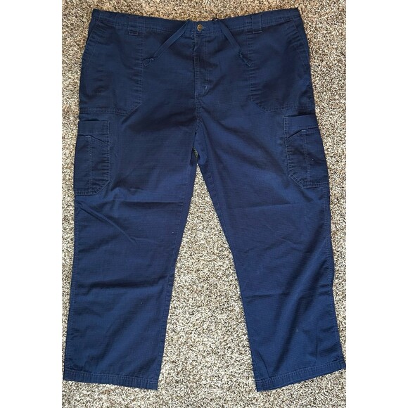 Carhartt Scrubs Pants Mens 3XL EMS Nurse Medical Ripstop Cargo Utility Navy Blue - Picture 1 of 8